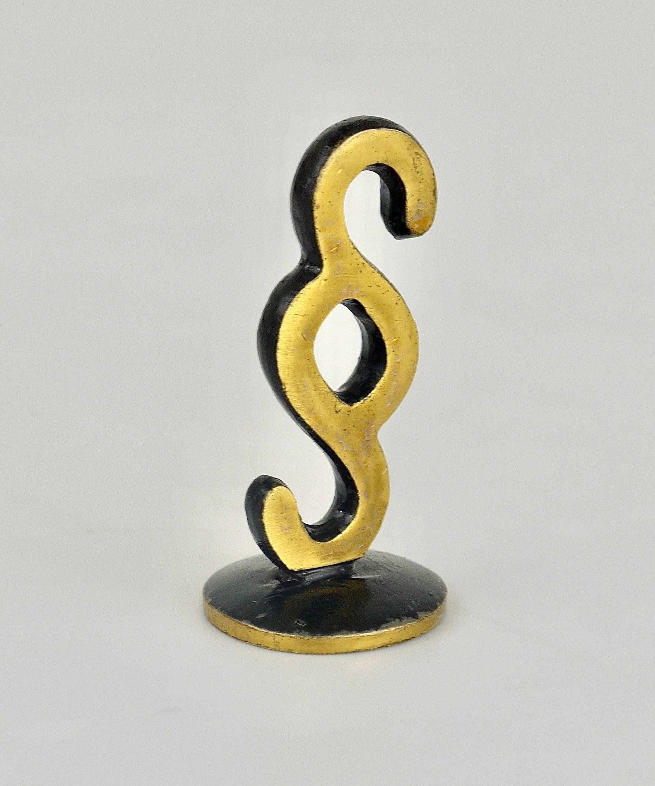 Brass sculpture of a paragraph by Walter Bosse for lawyer, Herta Baller, Austria, 1950s.