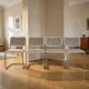 Set of 4 Marcel Breuer tubular chairs, mid-century modern Bauhaus chrome cantilever dining chairs, 20th century