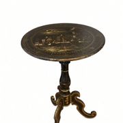Tilting gueridon Napoleon III; Venetian scene in moonlight; D50cm