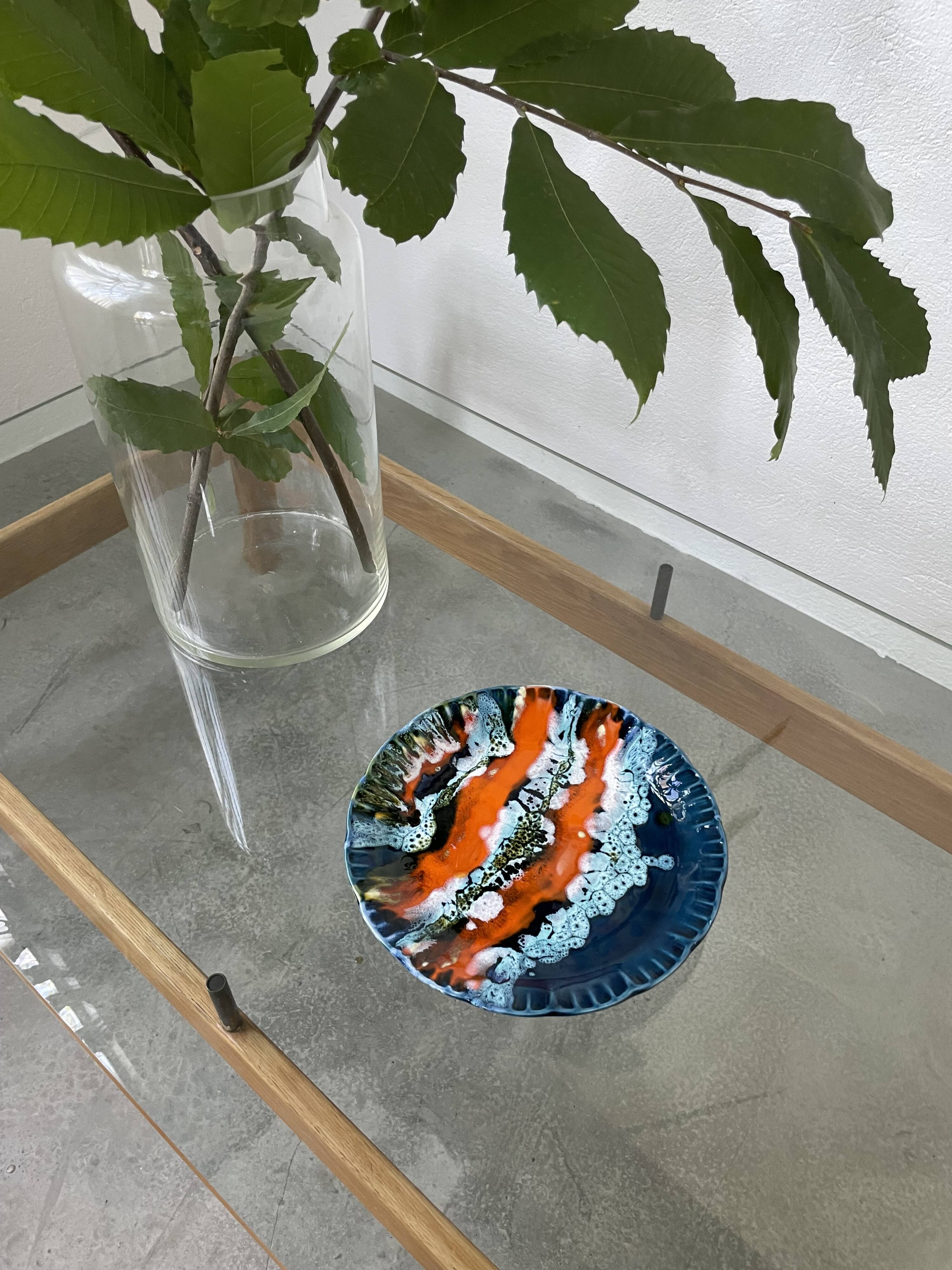 Vallauris ceramic blue plate