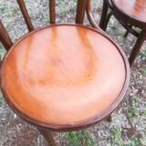Lot of 4 Chairs Bistro Art Deco seated screen-printed