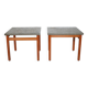 Mid-century side table set teak slate table 60s 70s vintage