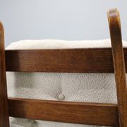 Pair of Brutalist oak armchairs, Czechoslovakia, 1970s