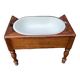 Antique bidet circa 1900, wood and porcelain