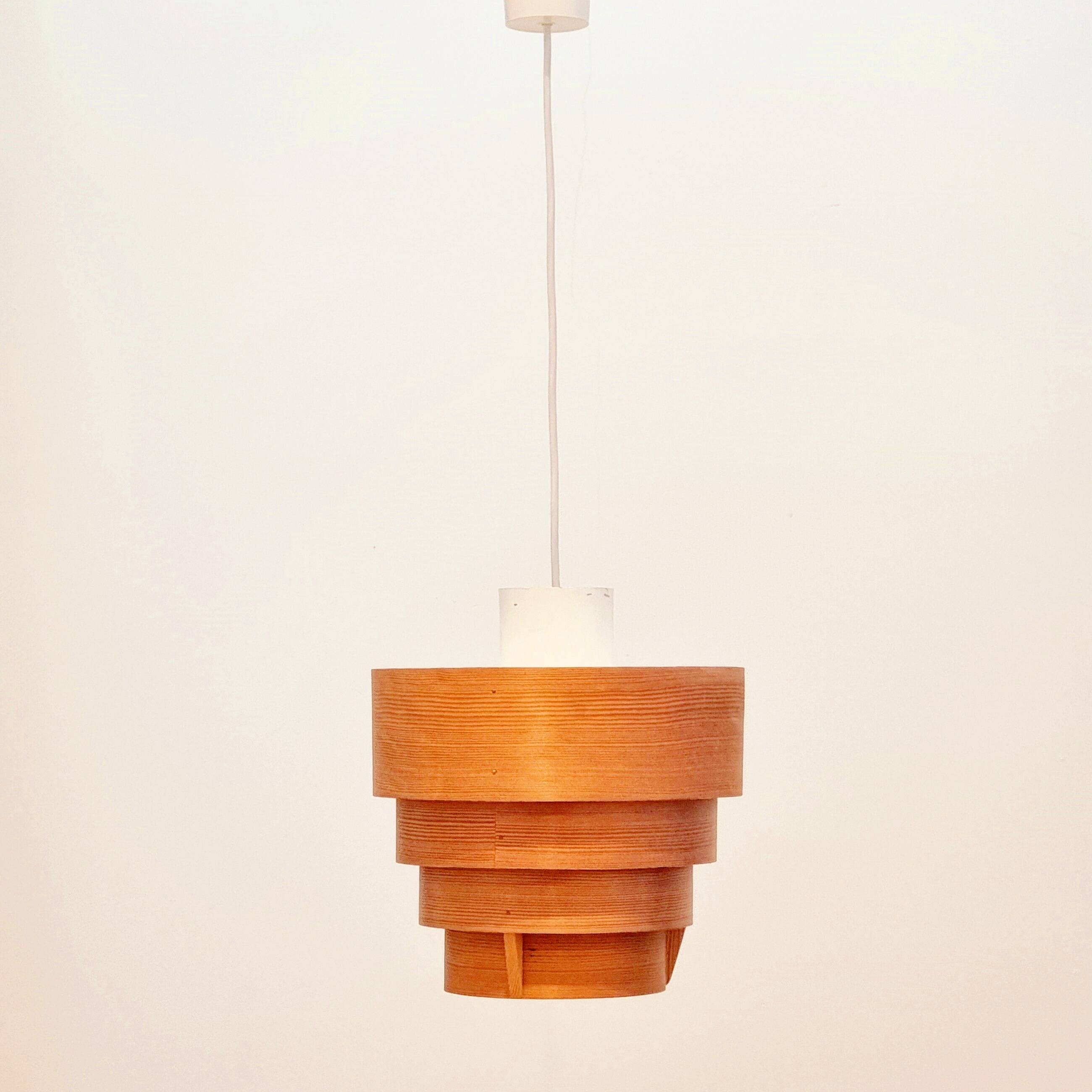 Mid-Century Scandinavian Pine Ceiling Light by Hans-Agne Jakobsson for Ellysett Markaryd, 1960s