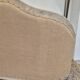 Louis XV style bench sofa in pink fabric and burlap