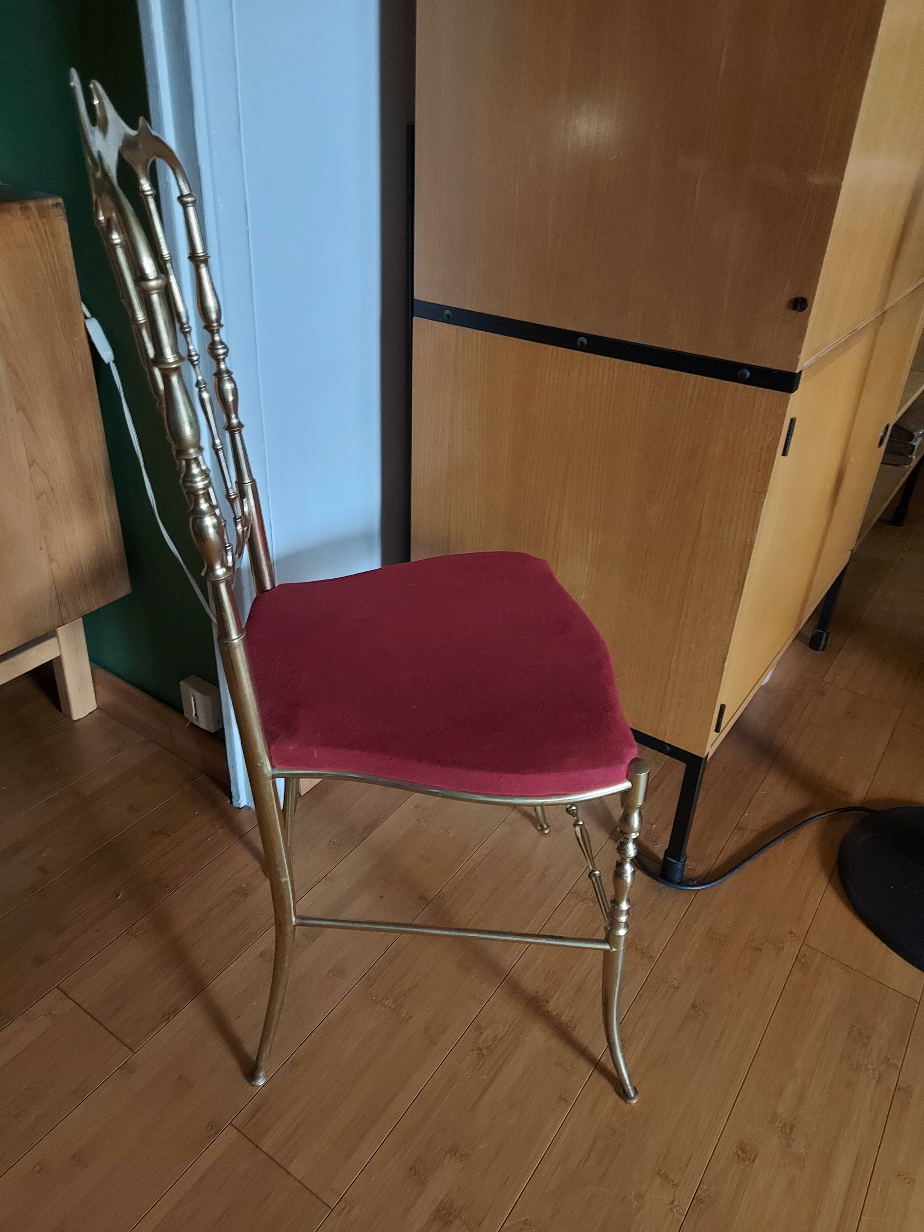 Chiavari Italian brass design chair