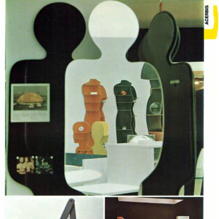 Acerbis "Narciso" postmodern silhouette standing floor mirror 1980s
