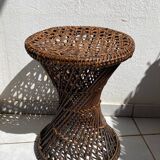 Tamtam type stool in rattan and canework