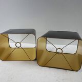 Paire de lampes de table JLB Hollywood Regency en laque noire et laiton doré, 1970s