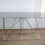 Max Sauze's "Dining Table" steel and glass, France, circa 1970
