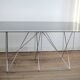 "Dining Table" by Max Sauze, steel and glass, France, circa 1970