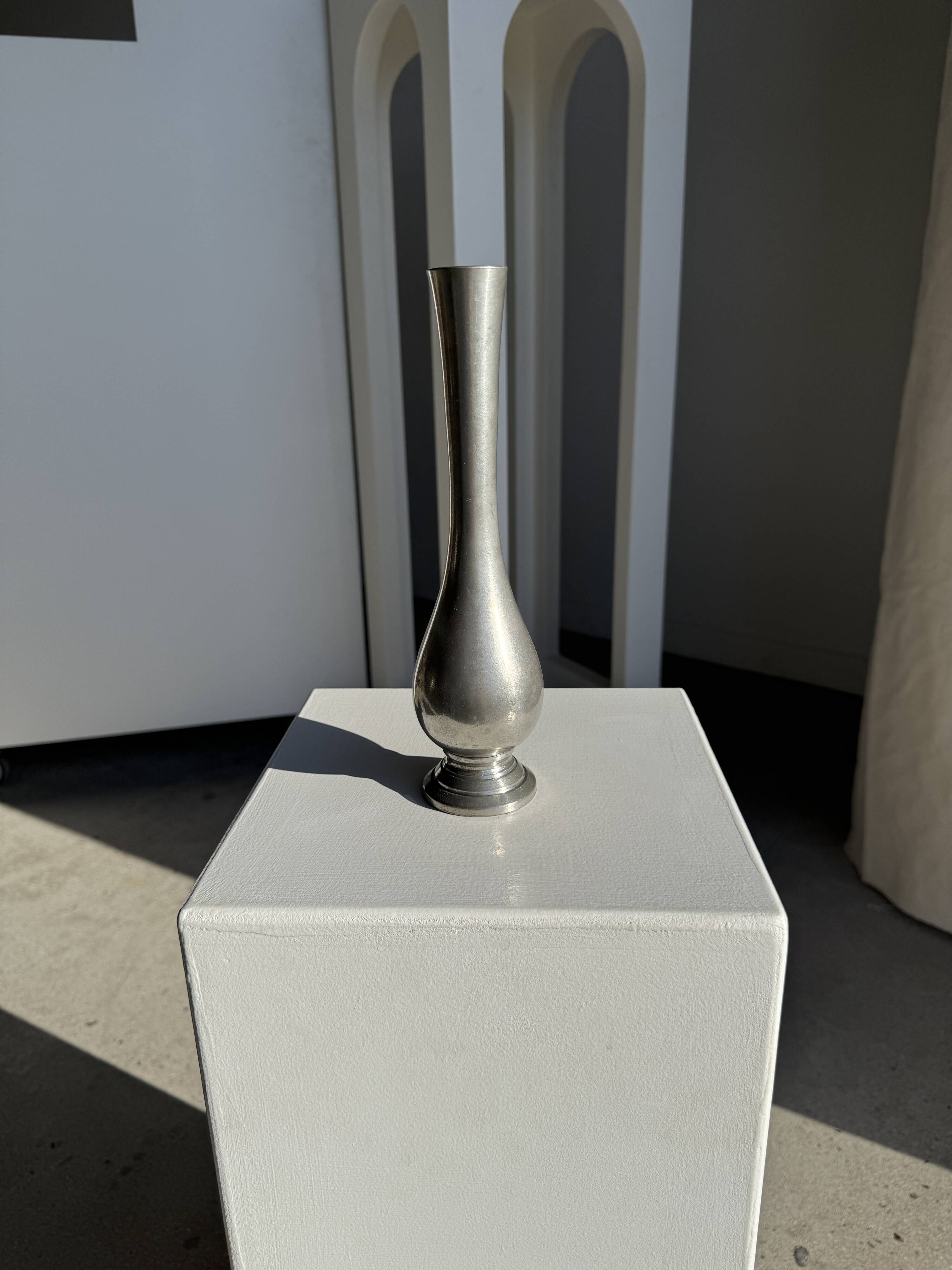 Vintage silver-plated floor vase