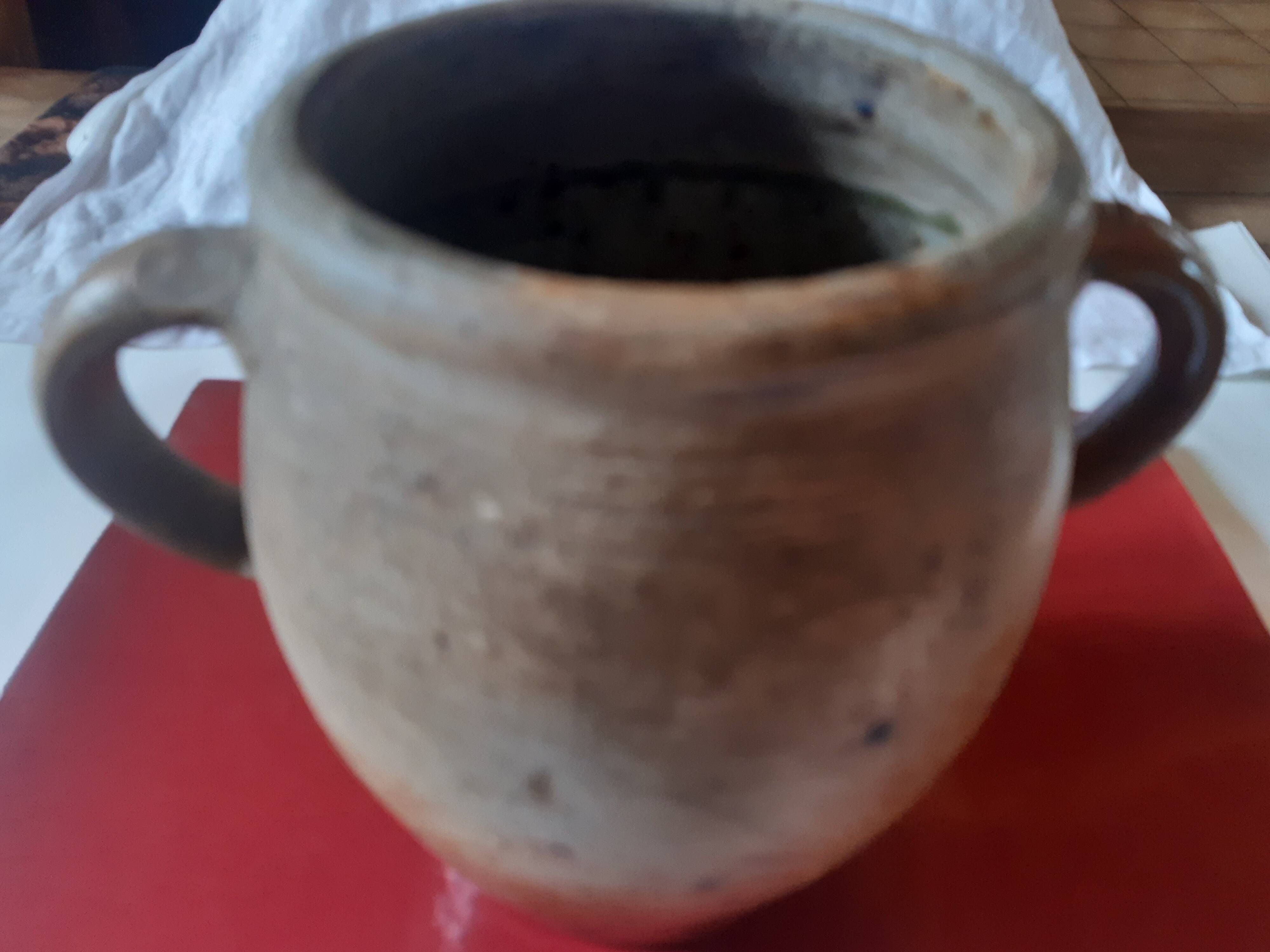 Vase with two handles in terracotta numbered "7"