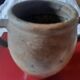 Vase with two handles in terracotta numbered "7"