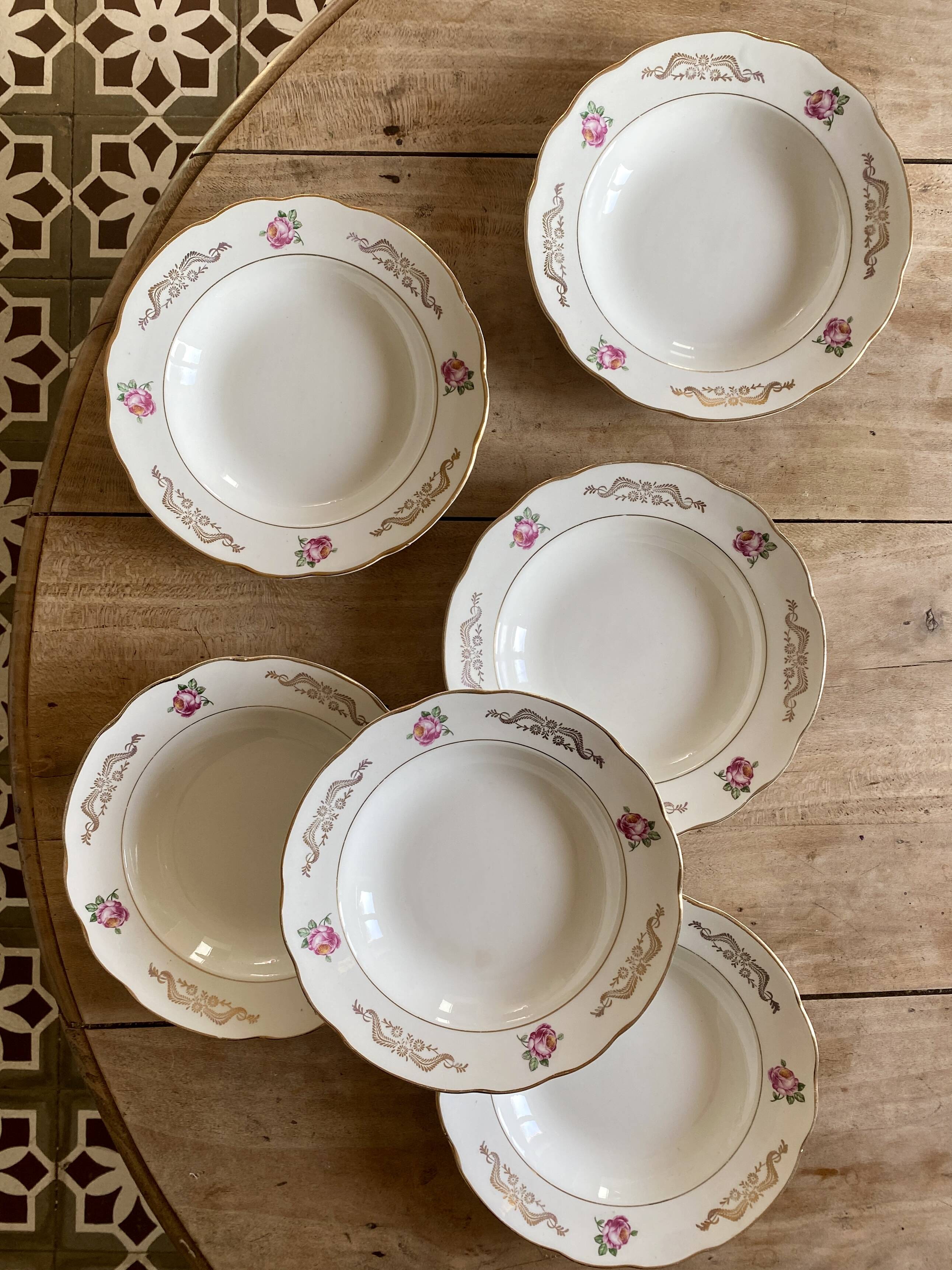 Set of 6 vintage soup plates model Marie-Laure de Gien