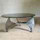 Table basse ronde hélice vintage