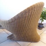 Fauteuil lotus en osier