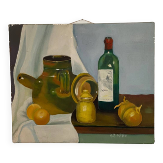 Nature morte vin rouge