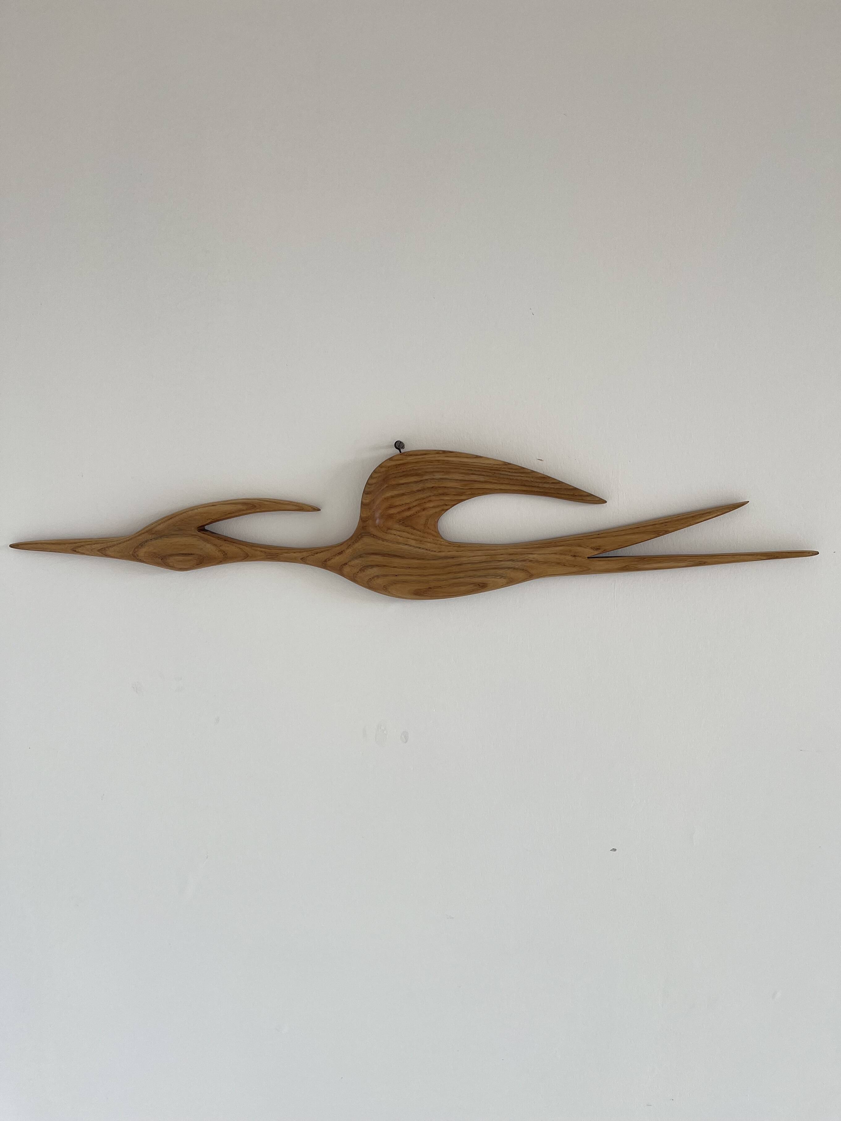 Vintage Teak Wood Wall Bird, 1960s