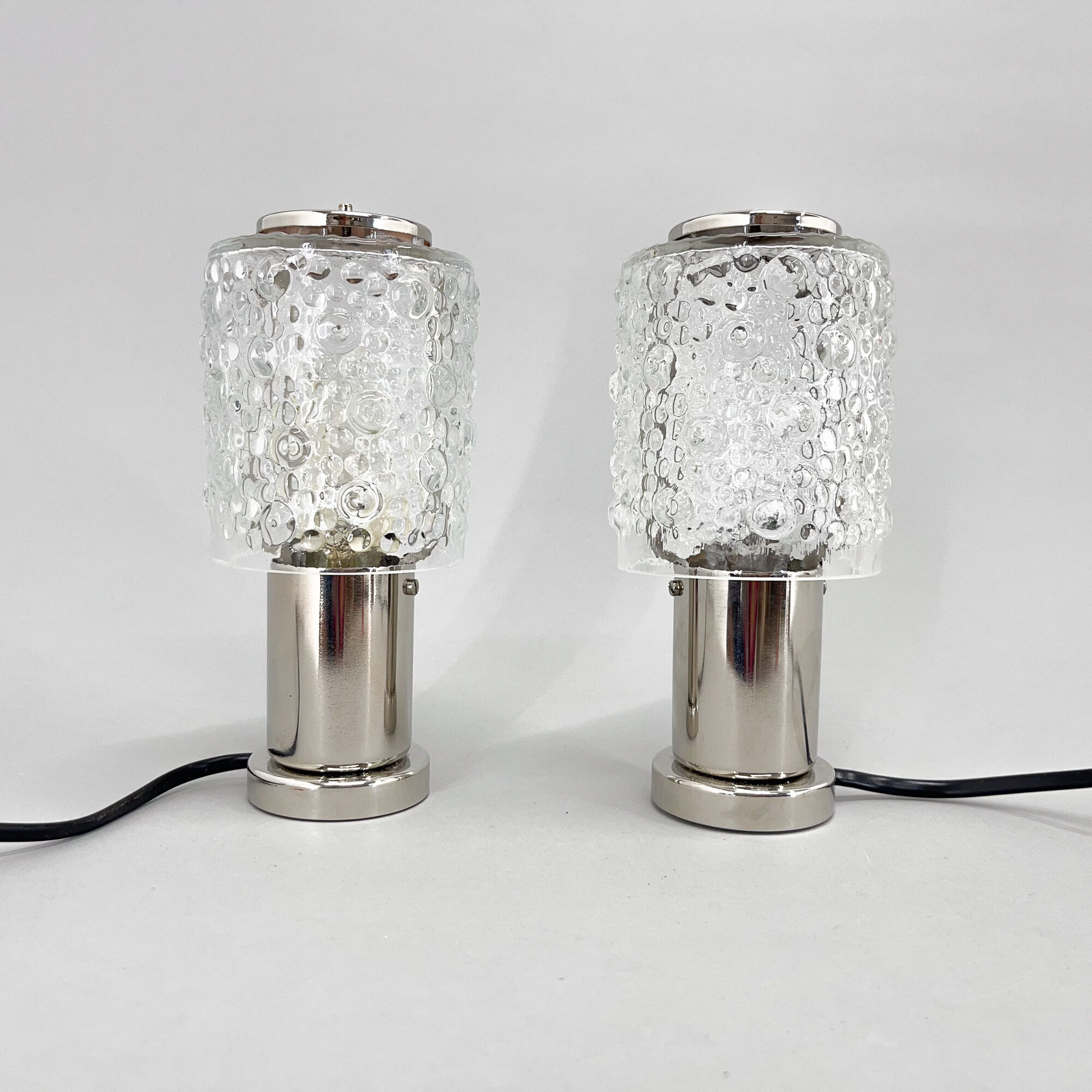 Pair of Mid-Century Chrome Table  Lamps, Kamenicky Senov, 1960's