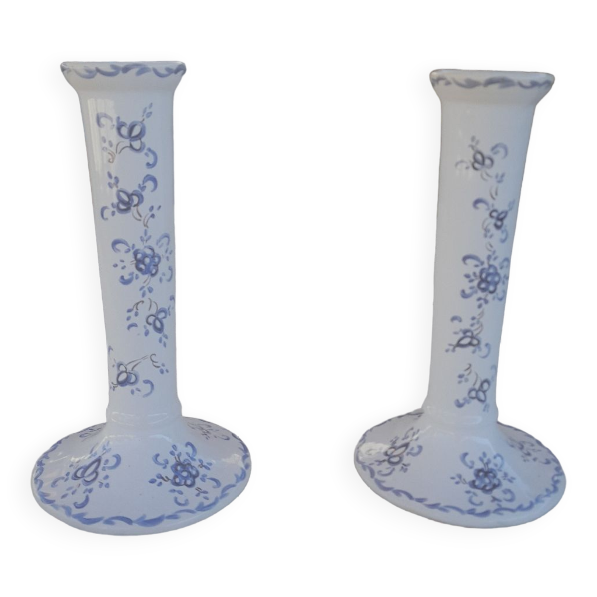 Earthenware candlesticks from Moustiers