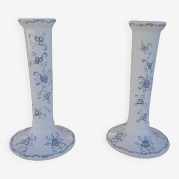 Earthenware candlesticks from Moustiers