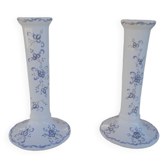 Earthenware candlesticks from Moustiers