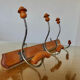 Coat rack bistro 3 hooks metal and wood 30s 40