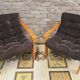 Paire de fauteuil en pin Yngve Ekström 1970