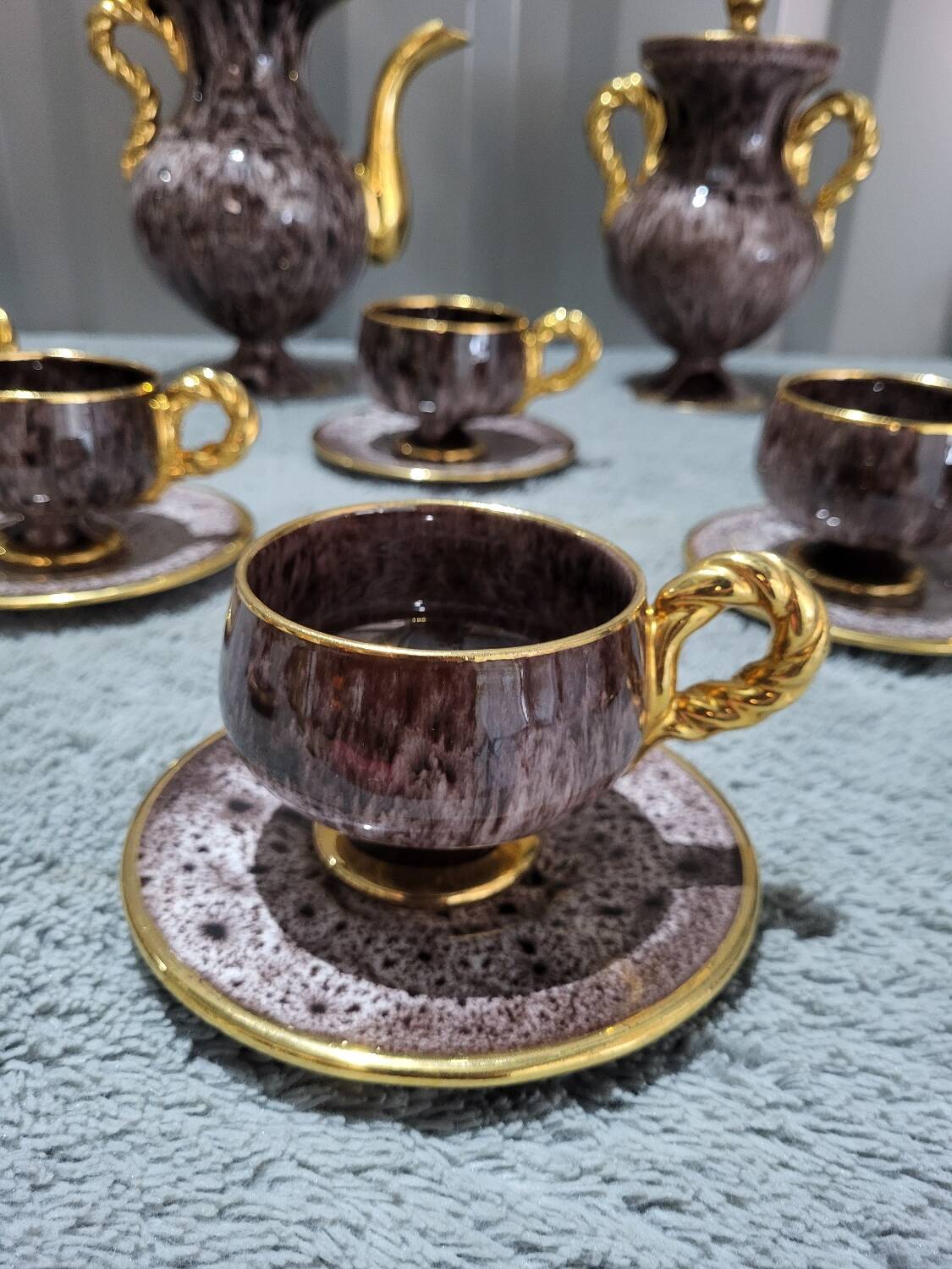 Complete coffee and tea set by Marius Gugie Vallauris Vintage