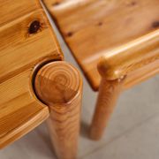 Table et 6 fauteuils brutalistes, Rainer Daumiller, Danemark, années 70