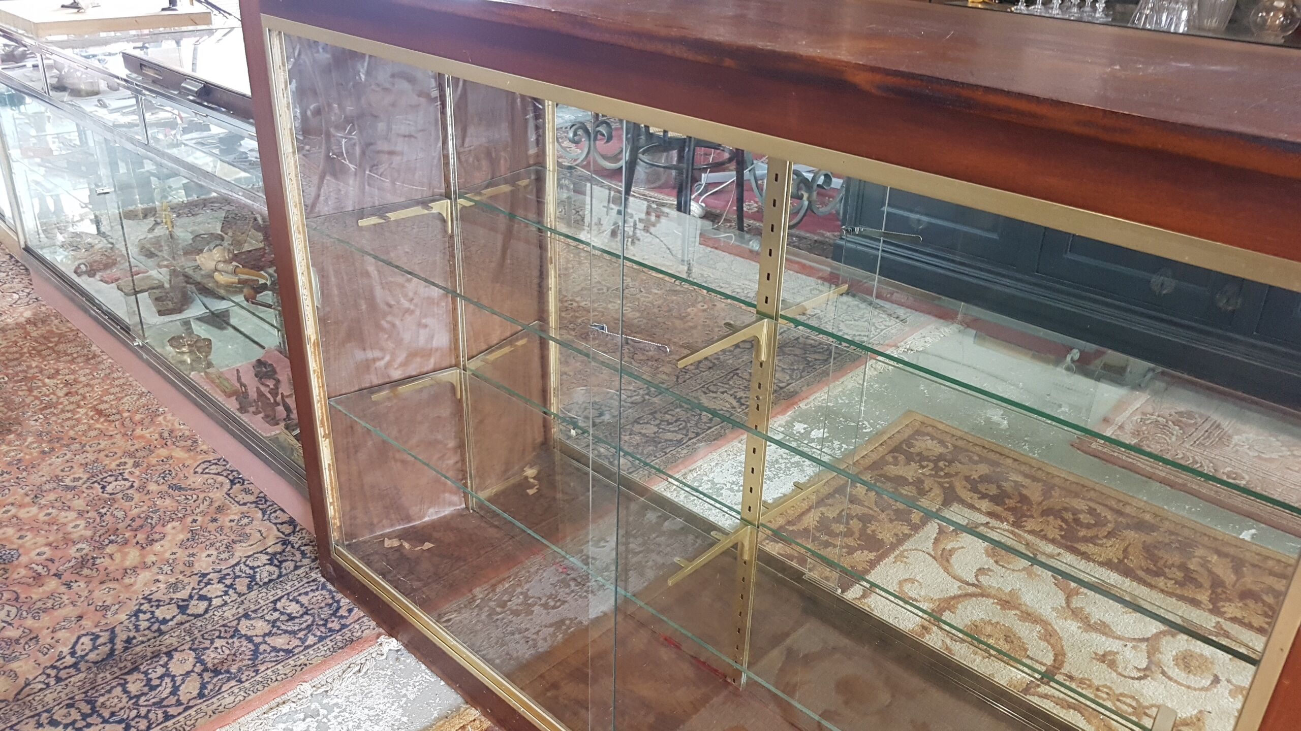 Glass and wood display case