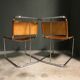 A pair of chromed tubular dining chairs 1980's