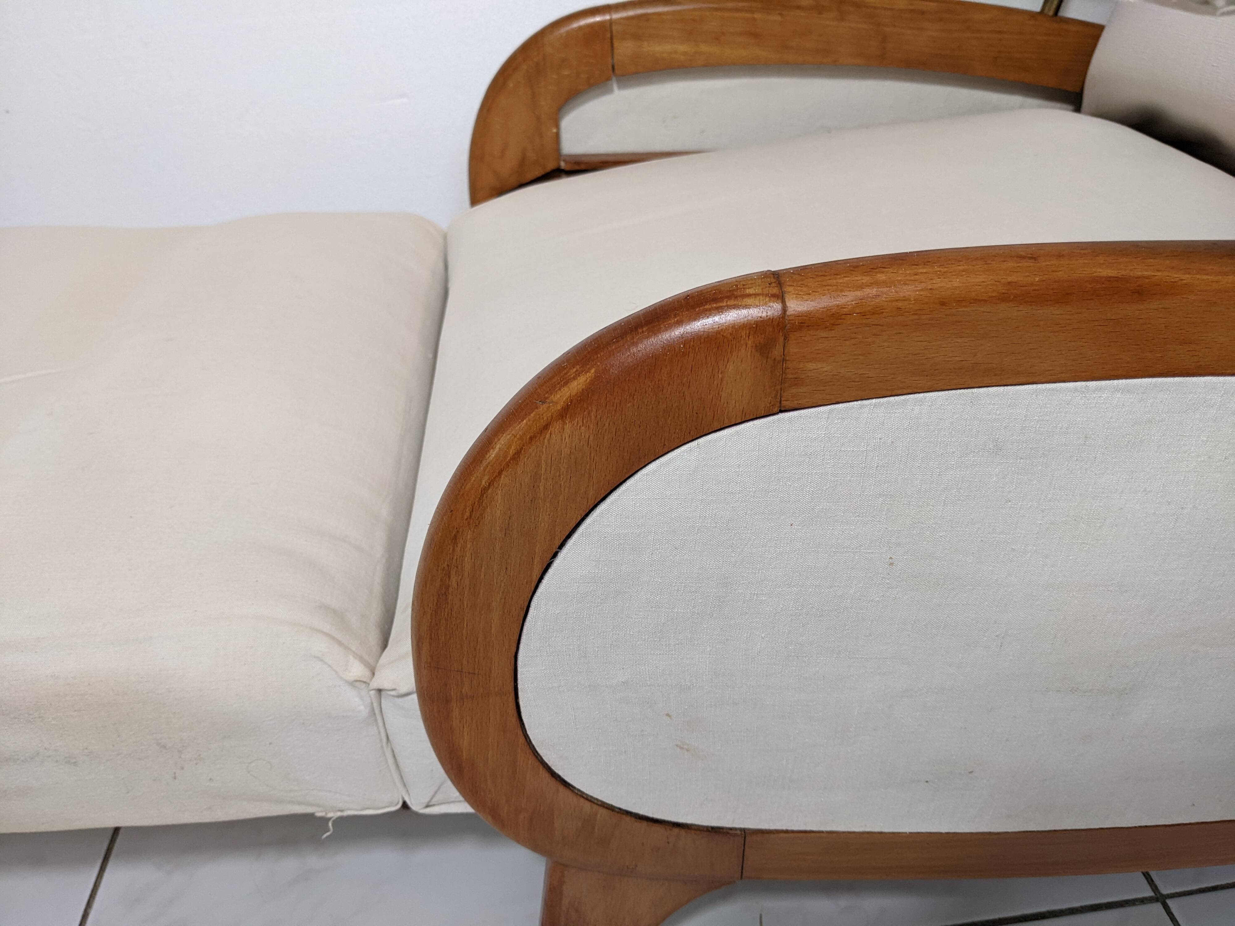Transatlantic racing armchair, Art Deco period, modular and convertible into a daybed, 1930s