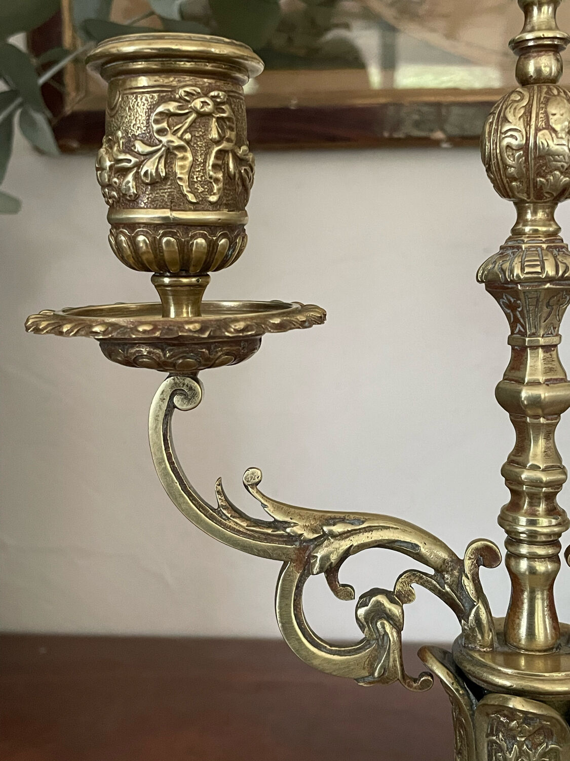 Pair of gilded bronze candlesticks nineteenth