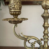 Paire de chandeliers en bronze doré XIXème