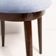 Chaise cœur en velours de coton bleu violet mid-century