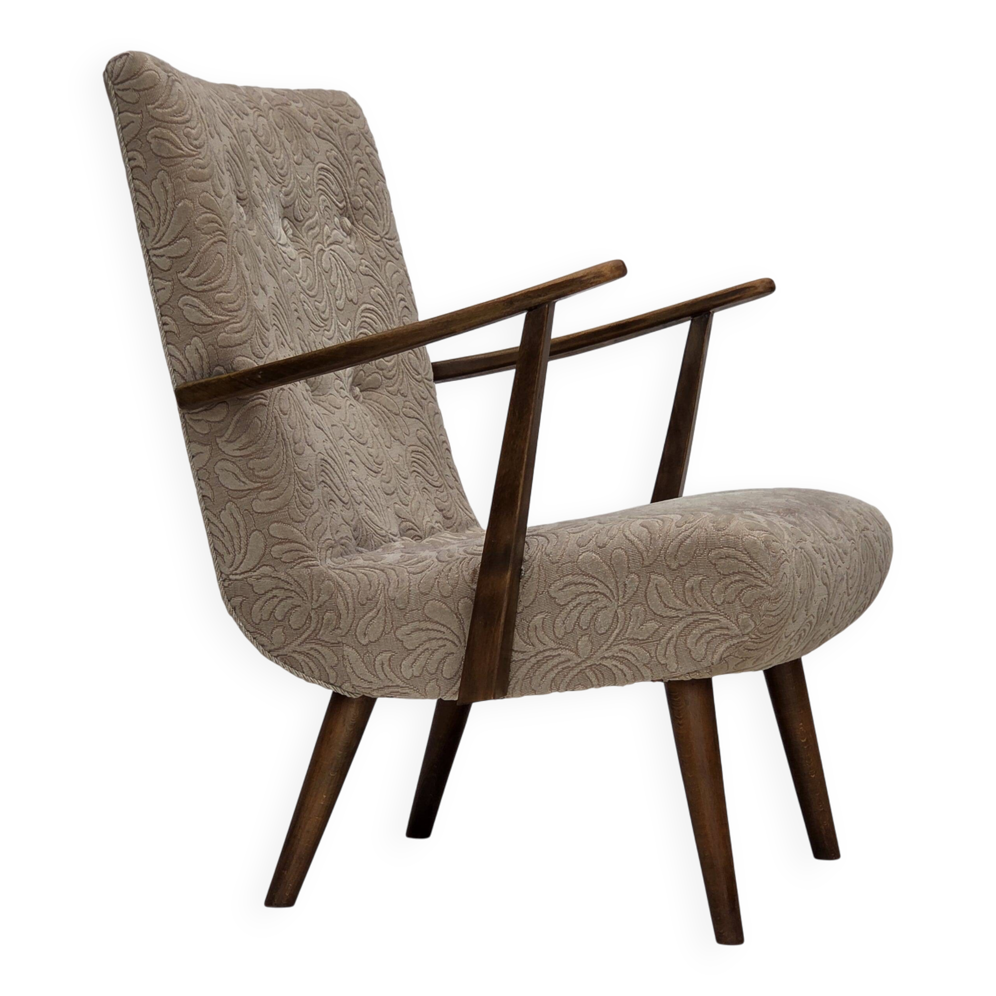 1960s, Danish armchair, furniture wool, beech wood.