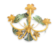 Bamboo chandelier with five lights in painted sheet metal