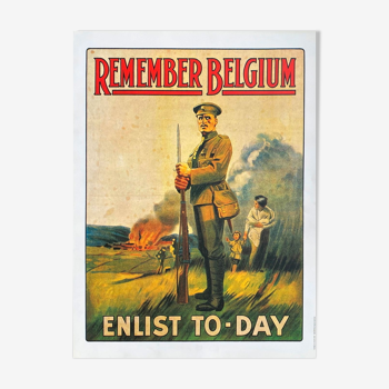 Vintage Remember Belgium poster