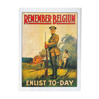 Affiche vintage remember belgium