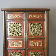 Chinese Cabinet in Red and Gold Lacquer