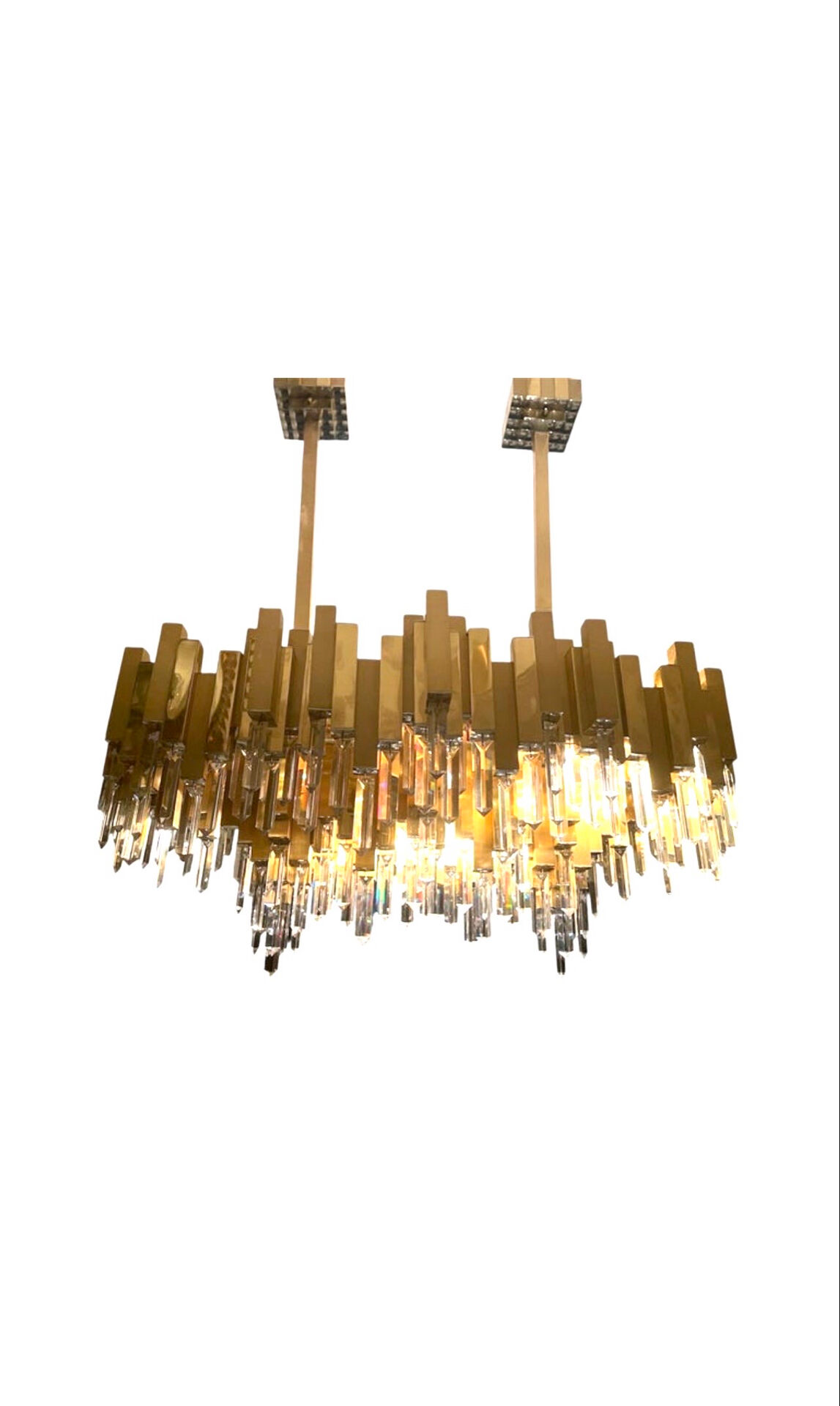 Bd Lumica chandelier in brass, 12 lamps, unique model.