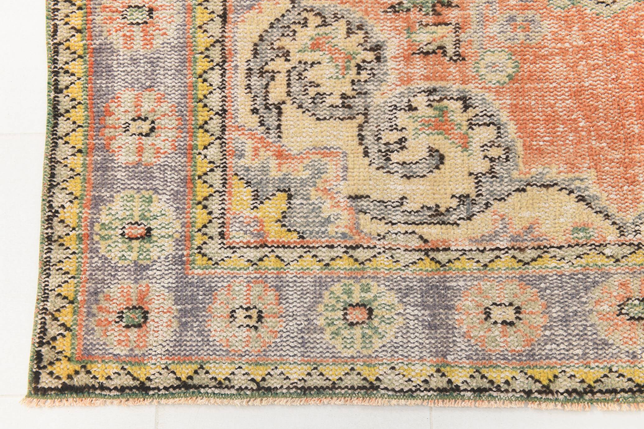Turkish Vintage Rug Handmade Wool Rug, 183x279 Cm