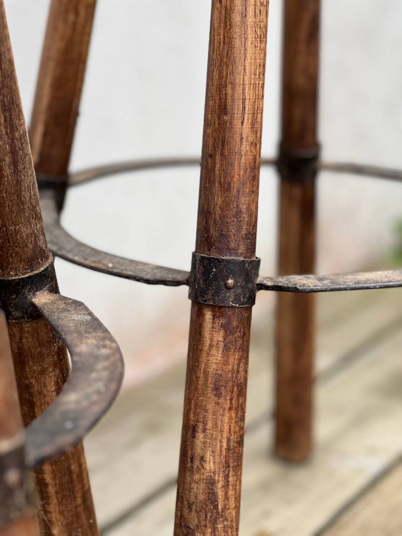 Set of 3 wooden stools