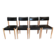 4 Chaises Scandinave Noires Années 50/60 Vintage
