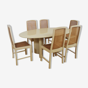 Table et 6 chaises par Mario Sabot des années 70