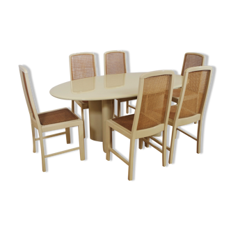 Table et 6 chaises par Mario Sabot des années 70