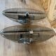 Pair of vintage smoked glass wall lamps